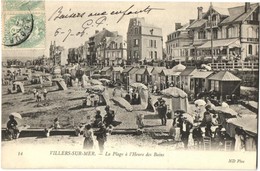 T2 Villers-sur-Mer, La Plage A L'Heure Des Bains / Beach, Sunshade, Houses. 
 TCV Card - Zonder Classificatie