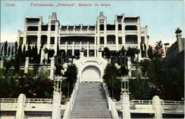 ** T1/T2 Sochi, Sotchi; L'hotel 'La Riviere', La Facade Vers La Mer / Hotel Riviera, Facade From The Sea - Zonder Classificatie