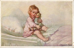 ** T2/T3 Little Girl With Doll. Wohlgemuth & Lissner 'Puppen-Mütterchen' No. 1108. Primus-Postkarte S: Wally Fialkowska  - Non Classés