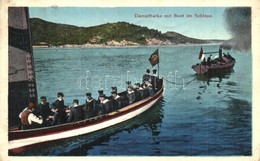 * T2/T3 Dampfbarke Mit Boot Im Schlepp. G. C. Pola / K.u.K. Kriegsmarine, Steamship Towing A Boat With Mariners - Non Classés