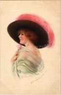 ** T1 Lady In Fashion Hat. The Gibson Art Company, Artist Signed - Zonder Classificatie