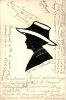 T2/T3 Hölgy. Sziluett Művészlap / Lady. Silhouette Art Postcard (EK) - Non Classificati