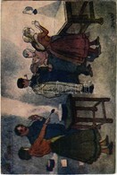 ** T2/T3 Szilveszteri ólomöntés / Hungarian Folklore Art Postcard, New Year's Eve S: Juszkó (EK) - Ohne Zuordnung