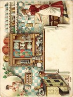 ** T3 Kitchen Equipment Advertising Art Nouveau Card (non PC) (tears) - Non Classés