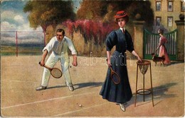 T3 Tennis Players On The Tennis Court. T.S.N. Serie 891. (r) - Zonder Classificatie