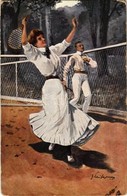 T2/T3 Tennis Players On The Tennis Court. Raphael Tuck & Sons 'Oilette' Serie 'Tennisspieler' No. 280 B. S: Hans Leiter  - Zonder Classificatie