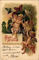 T2 1908 Húsvéti üdvözlet! / Easter Greeting Art Postcard, Litho - Ohne Zuordnung