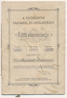 1917-1918. 'A Gyöngyösi Takarék- és Hitelintézet Betéti Könyvecskéje' Névre Szóló, Bejegyzésekkel - Non Classés