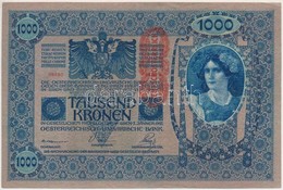 1902. 1000K Piros 'Deutschösterreich' Felülbélyegzéssel, Mindkét Oldala Német T:II - Ohne Zuordnung