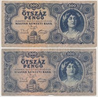 1945. 500P (2x) Egyiknél Magyar 'N' Betű Orosz 'P' Helyett T:III - Non Classés