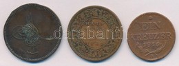 3db Klf Külföldi Rézpénz, KözteOszmán Birodalom 1861. (1277/4) 20p Cu T:2-,3 Ph.
3pcs Of Diff Copper Coins, Including Ot - Zonder Classificatie