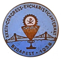 Madarassy Walter (1909-1994) 1938. 'XXXIV. Nemzetközi Eucharisztikus Kongresszus Budapest' Zománcozott Fém Gomblyukjelvé - Zonder Classificatie