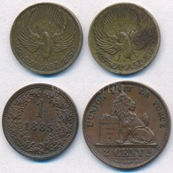 Vegyes: Belgium 1875. 2c Br + Ausztria 1885. 1kr Cu + Magyarország 1936. 'BSZKRT - Kisszakaszjegy' (2x) T:2,2- 
Mixed: B - Non Classificati