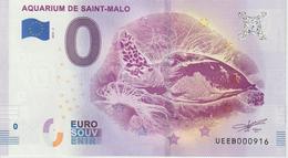 Billet Touristique 0 Euro Souvenir France 35 Aquarium De Saint Malo 2019-3 N°UEEB000916 - Privatentwürfe