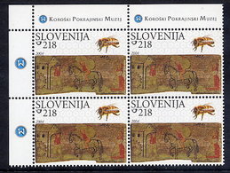 SLOVENIA 2004 Painted Beehive Panel Block Of 4 MNH / **.  Michel 475 - Slovenië