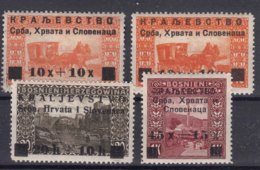 Yugoslavia, Kingdom SHS, Issues For Bosnia 1919 Mi#30-32 A/b, Mint Hinged, 30 In Two Colour Types - Unused Stamps