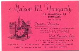 Visitekaartje - Carte Visite - Pub Reclame Maison M.Hougardy - Dentelles Lace - Bruxelles - Visiting Cards