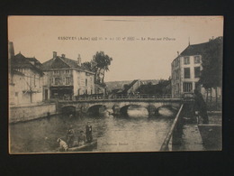 Ref5818 CPA Animée De Essoyes (Aube) -Le Pont Sur L'Ource 1916 - Troupeau Bovin, Pharmacie - Coll. Beriot - Essoyes