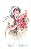 & Illustrateur Illustration A.wuits Jeune Fille  Bouquet De Fleurs Fleur La Rose De France N°211 - Wuyts