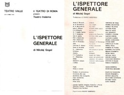 TEATRO VALLE ROMA RARO LIBRETTO TEATRALE L'ISPETTORE GENERALE - 1973 N. GOGOL - Teatro, Travestimenti & Mascheramenti