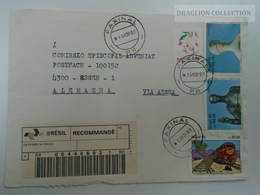 E0057  Cover - Brazil Brasil  1990 Cancel  FAIXNAL  To Germany  Essen - Briefe U. Dokumente