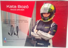 Kata Bozo  Hungary Race Driver) Signed Card - Autógrafos