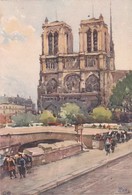 CPSM 10x 15 . PARIS NOTRE-DAME ( Et Sa Flèche ) Et Quai St Michel . Illust MARC - Notre-Dame De Paris