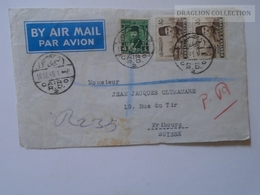 E0088 EGYPT   Cover (front Side)   1945s  Cancel CAIRO  To Fribourg Suisse - Lettres & Documents