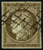 Oblit. N°1 10c Bistre - TB - 1849-1850 Ceres