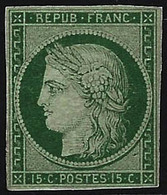 * N°2 15c Vert, Gomme Diminuée Très Rare - B - 1849-1850 Cérès