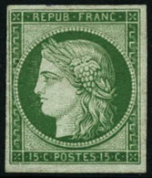 ** N°2e 15c Vert, Réimp - TB - 1849-1850 Cérès