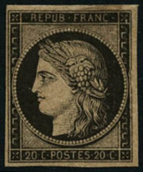 ** N°3 20c Noir S/jaune - TB - 1849-1850 Cérès