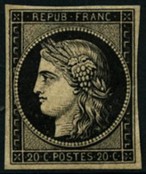 ** N°3a 20c Noir S/blanc, Signé Calves - TB - 1849-1850 Ceres