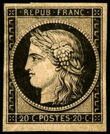 ** N°3F 20c Noir, Réimp - TB - 1849-1850 Cérès