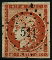 Oblit. N°5 40c Orange - TB - 1849-1850 Ceres