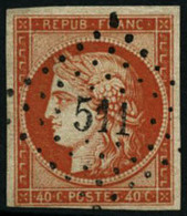 Oblit. N°5 40c Orange - TB - 1849-1850 Cérès