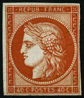 (*) N°5a 40c Orange Vif SG, Fraicheur Postale Signé Calves - TB - 1849-1850 Ceres