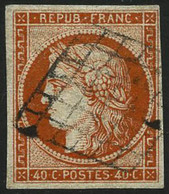 Oblit. N°5a 40c Orange Vif, Signé Calves - TB - 1849-1850 Ceres