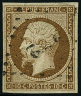 Oblit. N°9 10c Bistre, Infime Pelurage - B - 1852 Louis-Napoleon