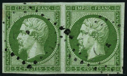 Oblit. N°12 5c Vert, Paire - TB - 1853-1860 Napoléon III.