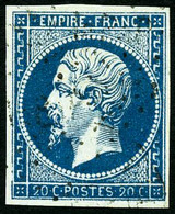 Oblit. N°14Ad 20c Bleu S/vert, Type I - TB - 1853-1860 Napoleone III