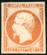 * N°16 40c Orange, Signé JF Brun - TB - 1853-1860 Napoleone III