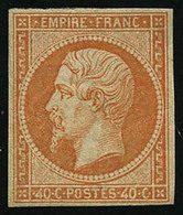 ** N°16 40c Orange/paille, Signé JF Brun - TB - 1853-1860 Napoléon III.