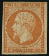 ** N°16b 40c Orange S/paille, Signé Calves - TB - 1853-1860 Napoleone III