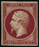 * N°17B 80c Rose, Fraicheur Postale Quasi SC, Signé Calves - TB - 1853-1860 Napoleone III