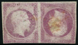Oblit. N°17B 80c Rose, Paire Impression Tête-bèche Au Verso - B - 1853-1860 Napoleone III