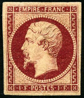 * N°18 1F Carmin, Charnière Légère - TB - 1853-1860 Napoleone III