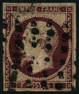 Oblit. N°18 1F Carmin, Petite Marge à Gauche - B - 1853-1860 Napoléon III
