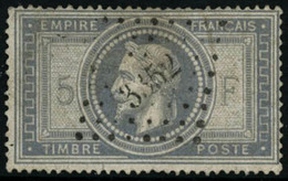 Oblit. N°33 5F Empire Obl PC Infime Pelurage Au Verso - B - 1863-1870 Napoléon III Con Laureles