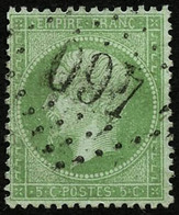 Oblit. N°35 5c Vert Pâle/bleu - TB - 1863-1870 Napoléon III Con Laureles